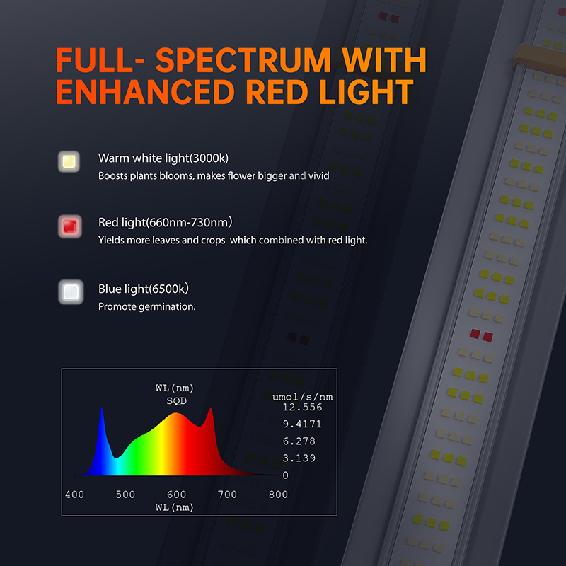 5 Years Warranty 650w 800w Foldable Adjustable Full Spectrum Horticulture Lamp Bar Indoor Farming Led Grow Light