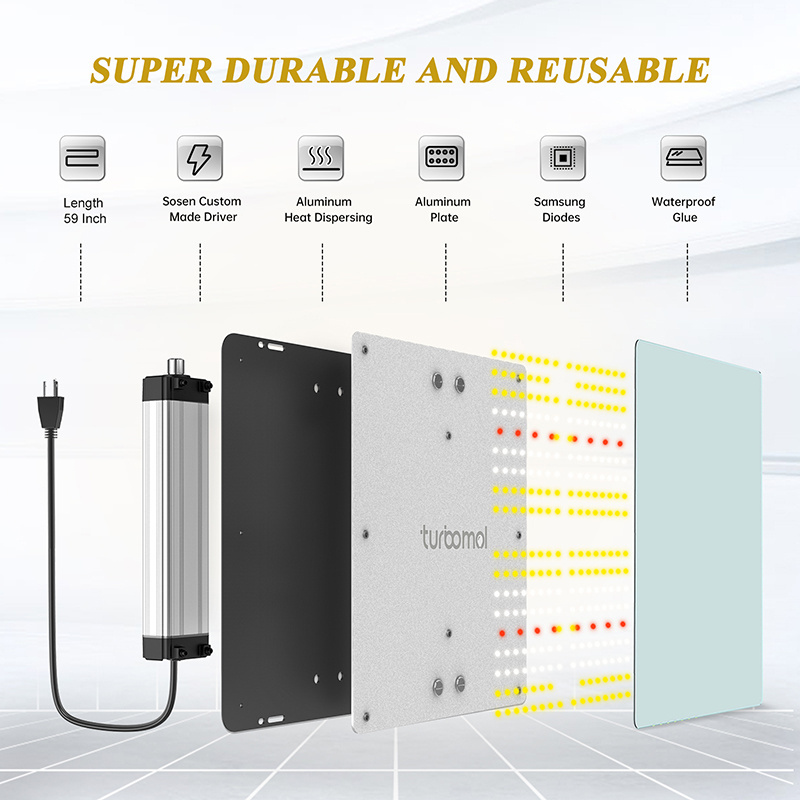 Turbomol Full Spectrum 100w  Samsung 301h 301b Board Reflector 100 Watt Plant Lamp Panel Led Grow Light