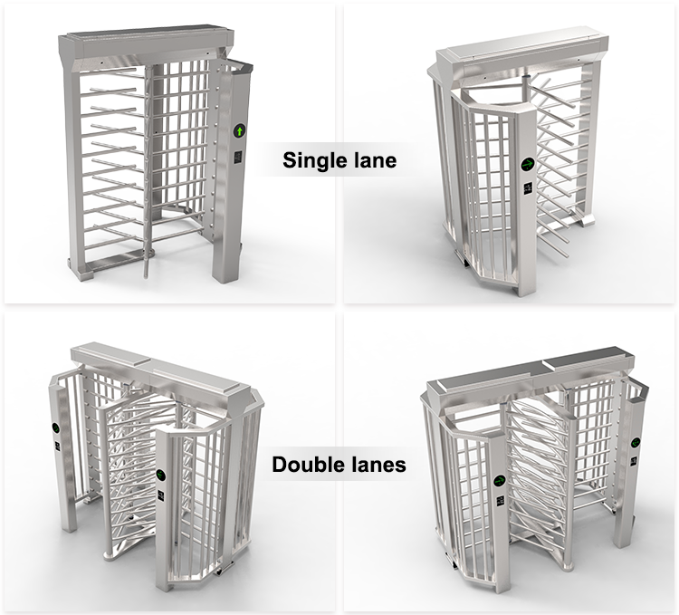 Access Control Full Height Turnstile  304 Stainless Steel Security Gate