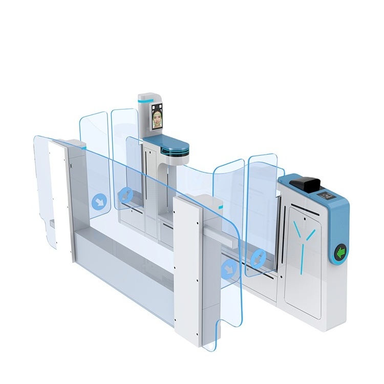 High Security AB Gate Servo Swing Barrier Turnstile with 18 pairs IR Sensors for Airport Boarder Turnstile