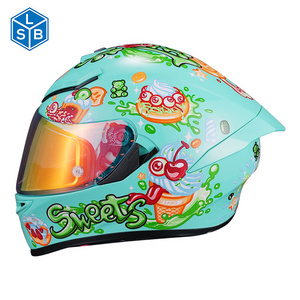 Factory Custom Funny Designs Dot Approved Comfortable Abs Full Face Modular Bike Motorcycle Helmet For Woman