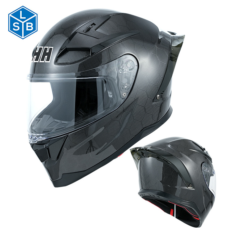 High-end Carbon Fiber Helmet OEM ODM Customized Cool Cascos Para Moto Black Breathable Full Face Motorcycle Helmets