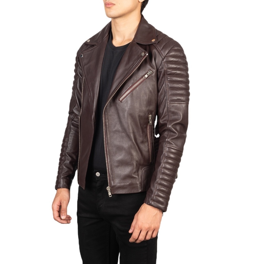 Genuine Sheepskin Bomber Leather Jacket Men Motorcycle Leather Jackets Multi Color Mens Leather Jacket