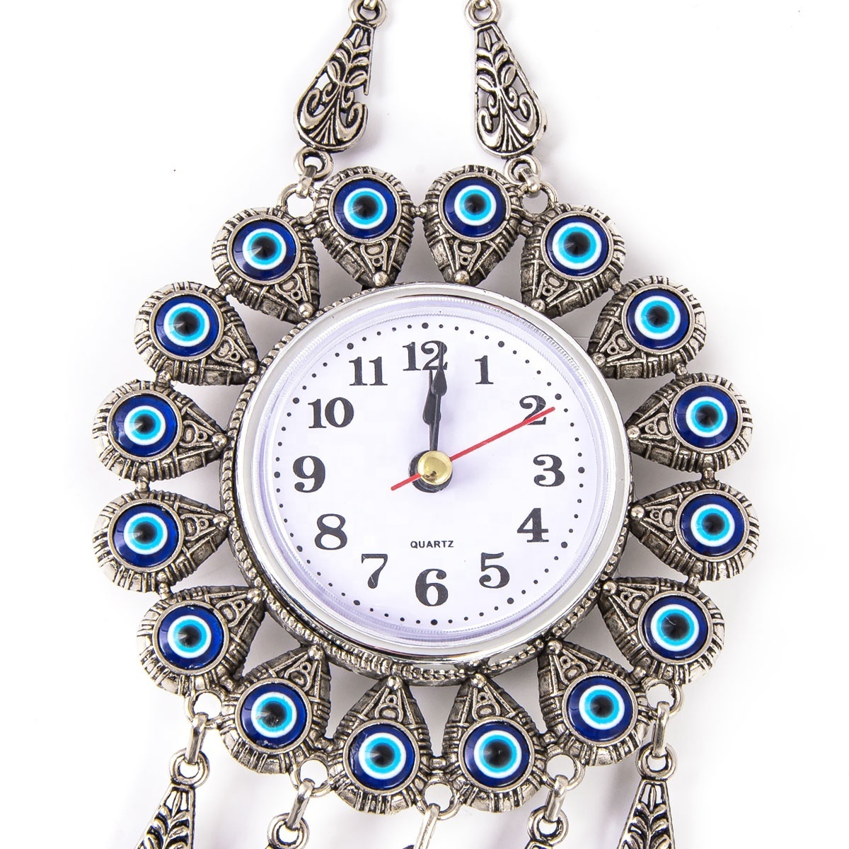 Clock Wall Hanging Decoration With Hand made Glass Evil Eye Bead From TURKEY