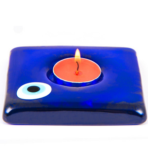 Hand Made Glass Evil Eye Candle Holder