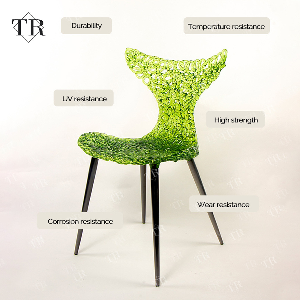 Turri Ergonomic Leisure  Fiber Optic Clear Transparent Chair Elegance Crystal Ice Stacking Fishtail Mermaid Unique Seat Stool