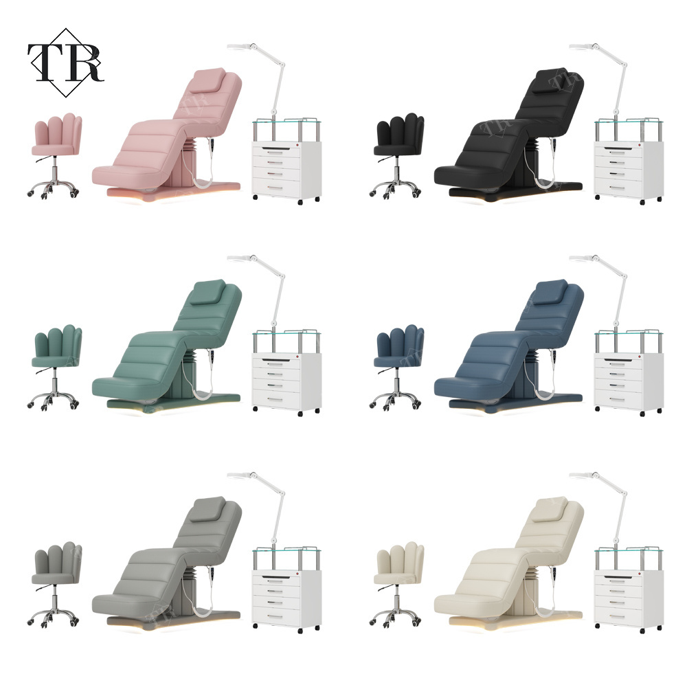 Turri Professional Pink Massage Hydraulic Leather Electric Spa Beauty Facial Aesthetic Salon Cosmetic Bed Chair Set