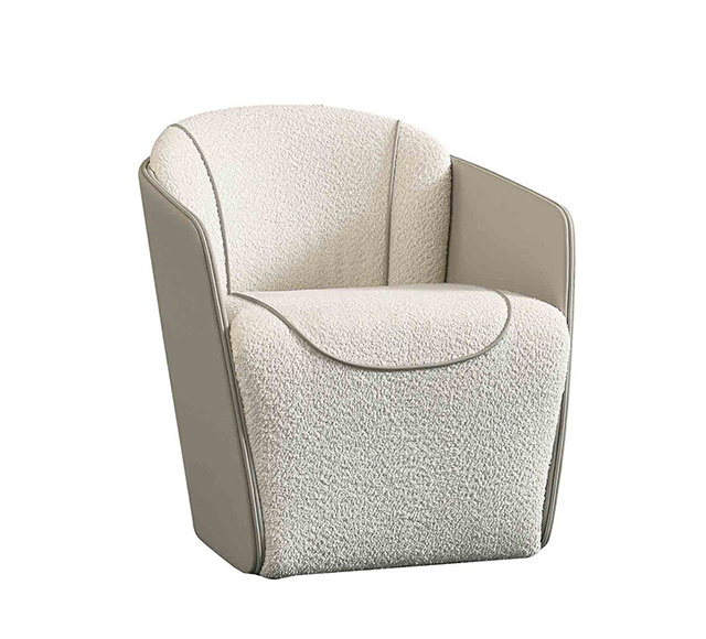 Italian-style popular white woolen leisure chair lounge chairs can be placed anywhere at home or in public unique chair