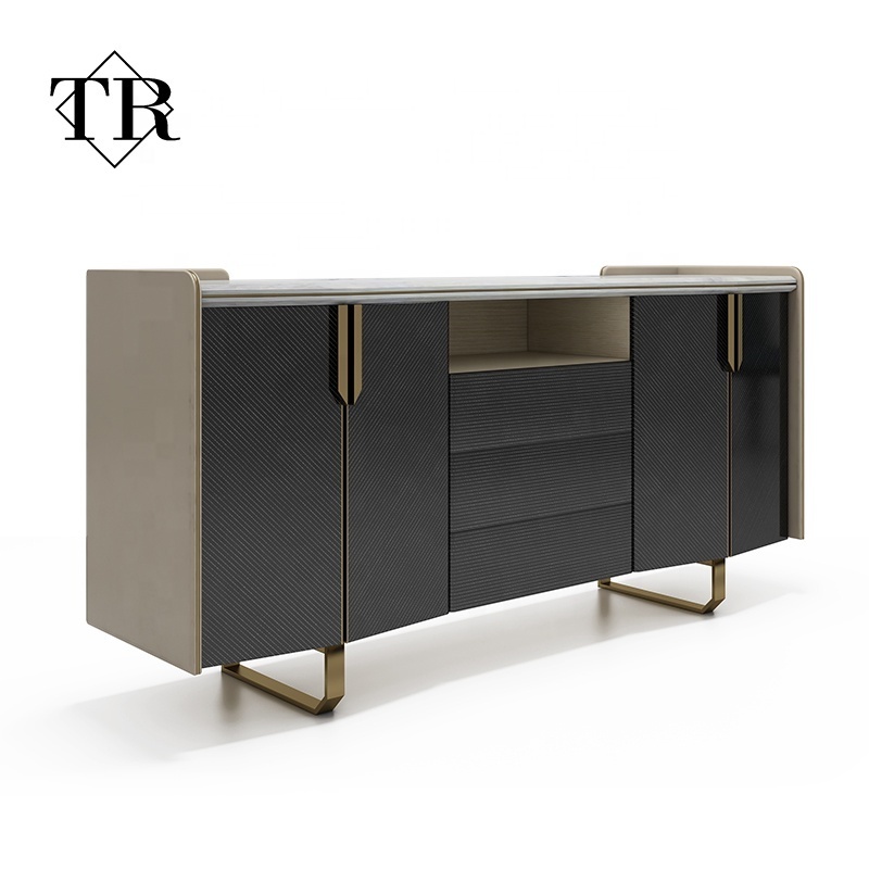 TURRI modern black Sideboard Buffet Server Cabinet Dining Room Console Table storage decorate Side Cabine Living Room Cabinets