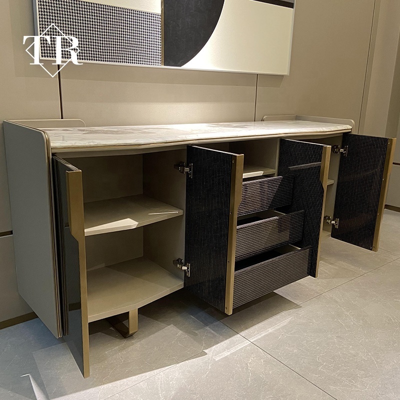 TURRI modern black Sideboard Buffet Server Cabinet Dining Room Console Table storage decorate Side Cabine Living Room Cabinets