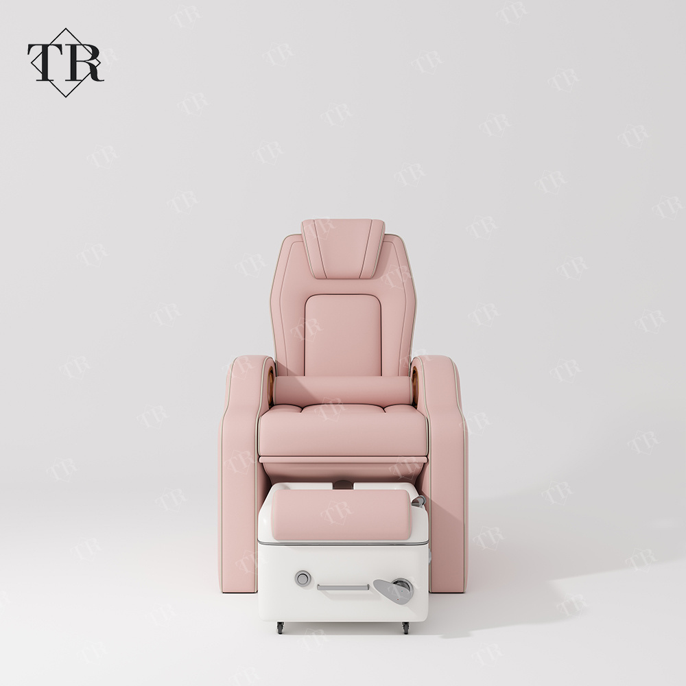 Portable Professional Pink No Plumbing Plumbless Pipeless Reclining Salon Pedicure Chairs Foot Massage Spa Luxury Chair For Sale