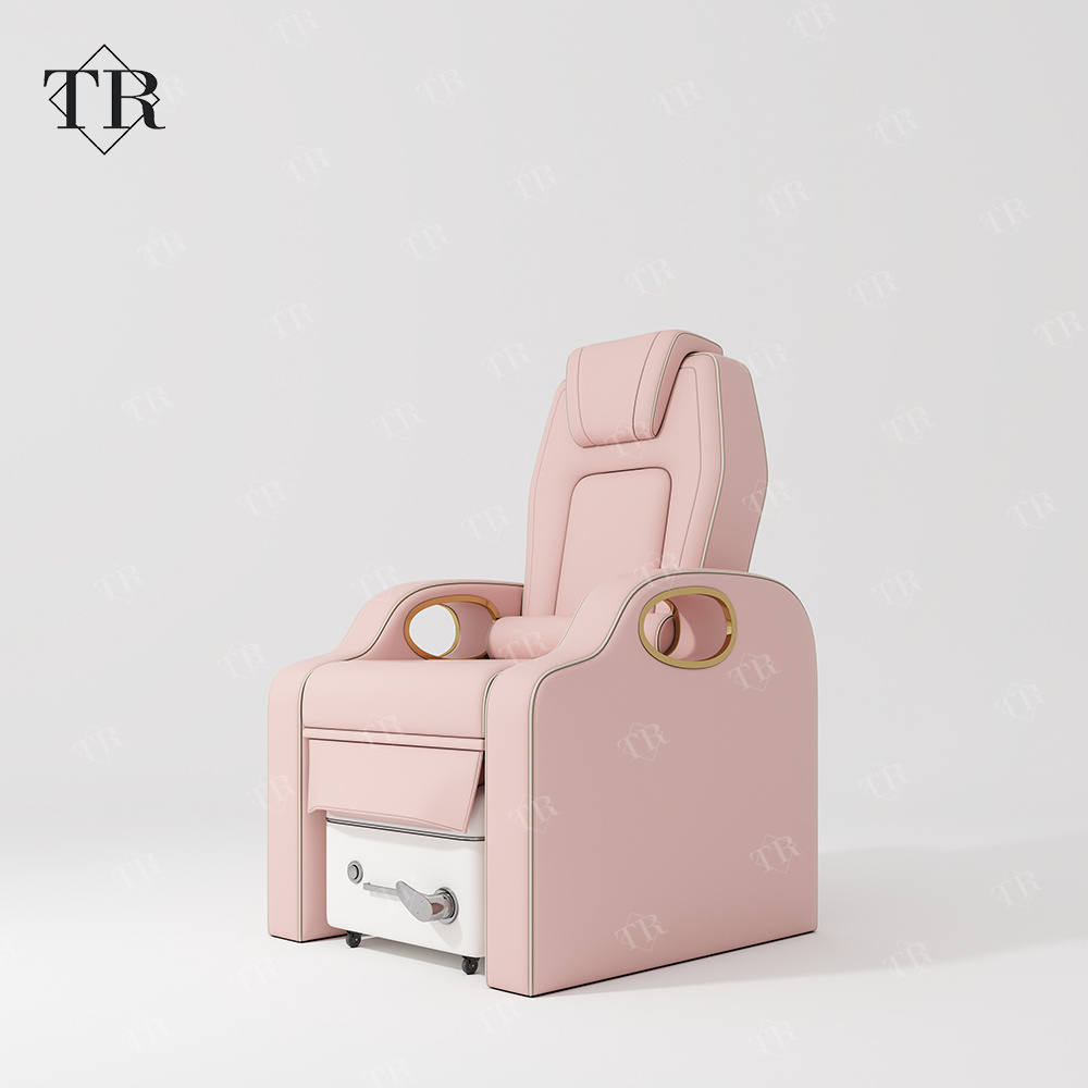 Portable Professional Pink No Plumbing Plumbless Pipeless Reclining Salon Pedicure Chairs Foot Massage Spa Luxury Chair For Sale