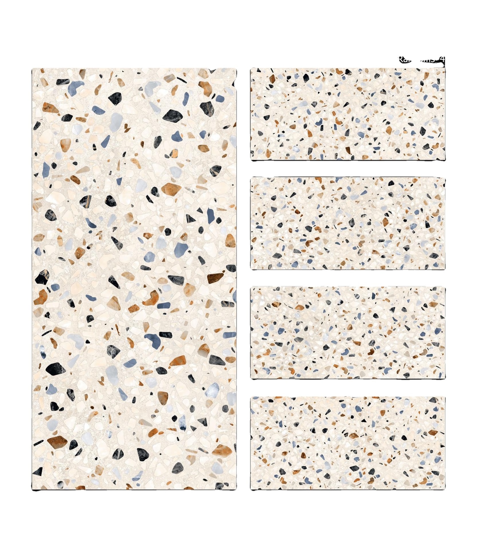 600X1200 mm glazed ceramic porcelain vitrified wall floor tiles with Terrazzo carving retro design series for wall and floor