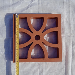 30 mm thick clay terracotta hollow blocks and bricks Jaali tiles used for ceiling in red natural terracotta petal 200X200mm