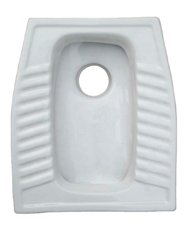 Standard quality Indian made Ceramic Eastern Squatting Pan Toilet seat sanitary ware With P trap and S trap flushing Vitreous