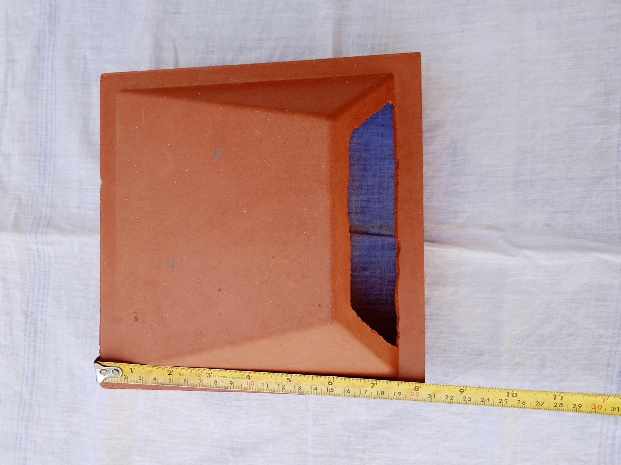 20X20X60 mm clay terracotta hollow wind block bricks tiles used for wall construction cladding Indian Made