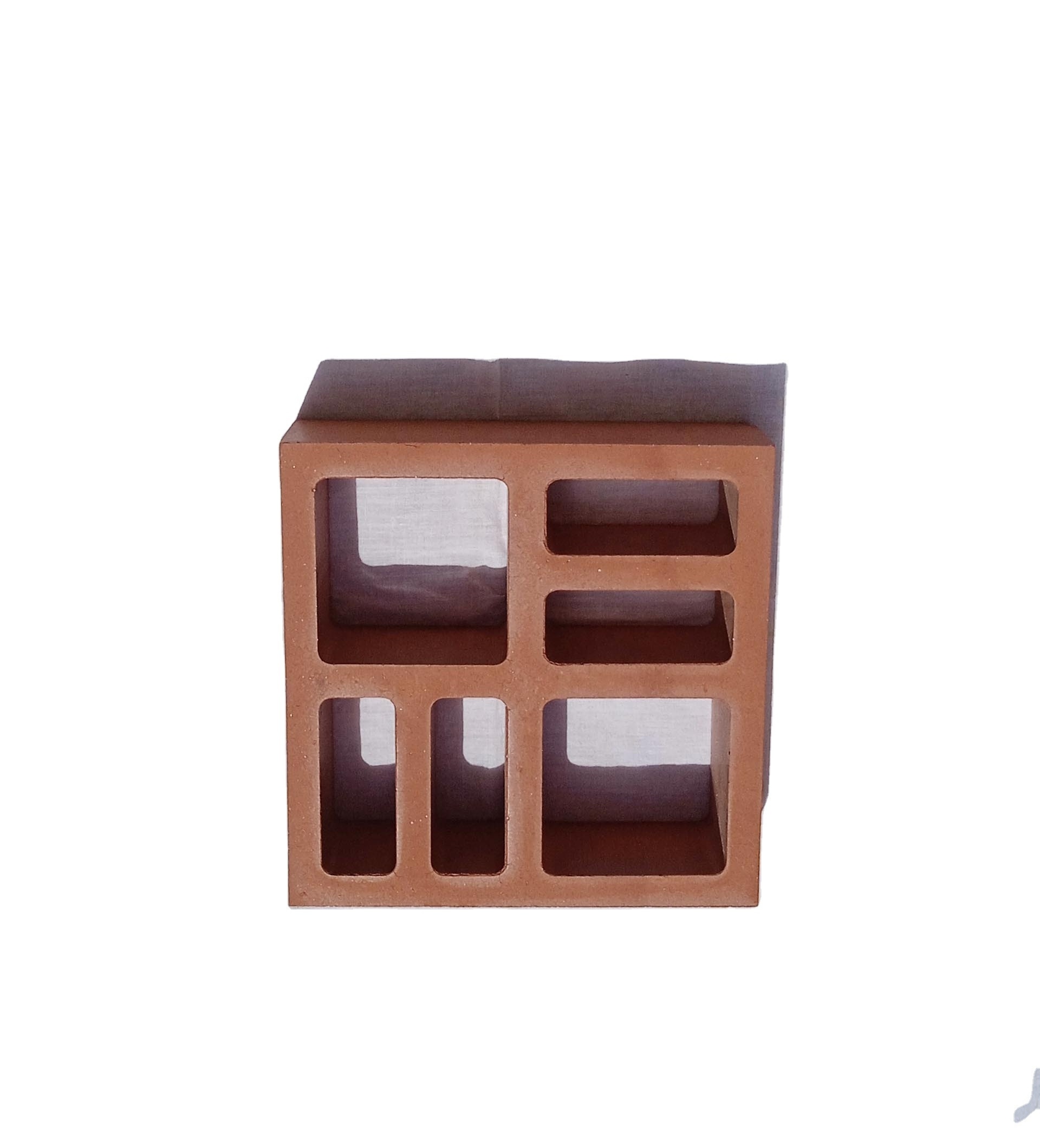 Natural red clay terracotta hollow blocks bricks Jaali tiles used for wall cladding wind brick size 200X200X60 mm square pattern