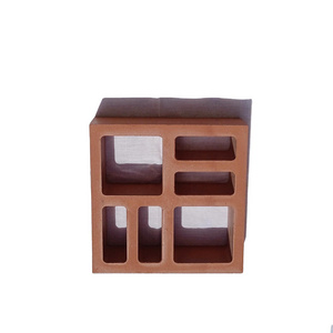 Natural red clay terracotta hollow blocks bricks Jaali tiles used for wall cladding wind brick size 200X200X60 mm square pattern