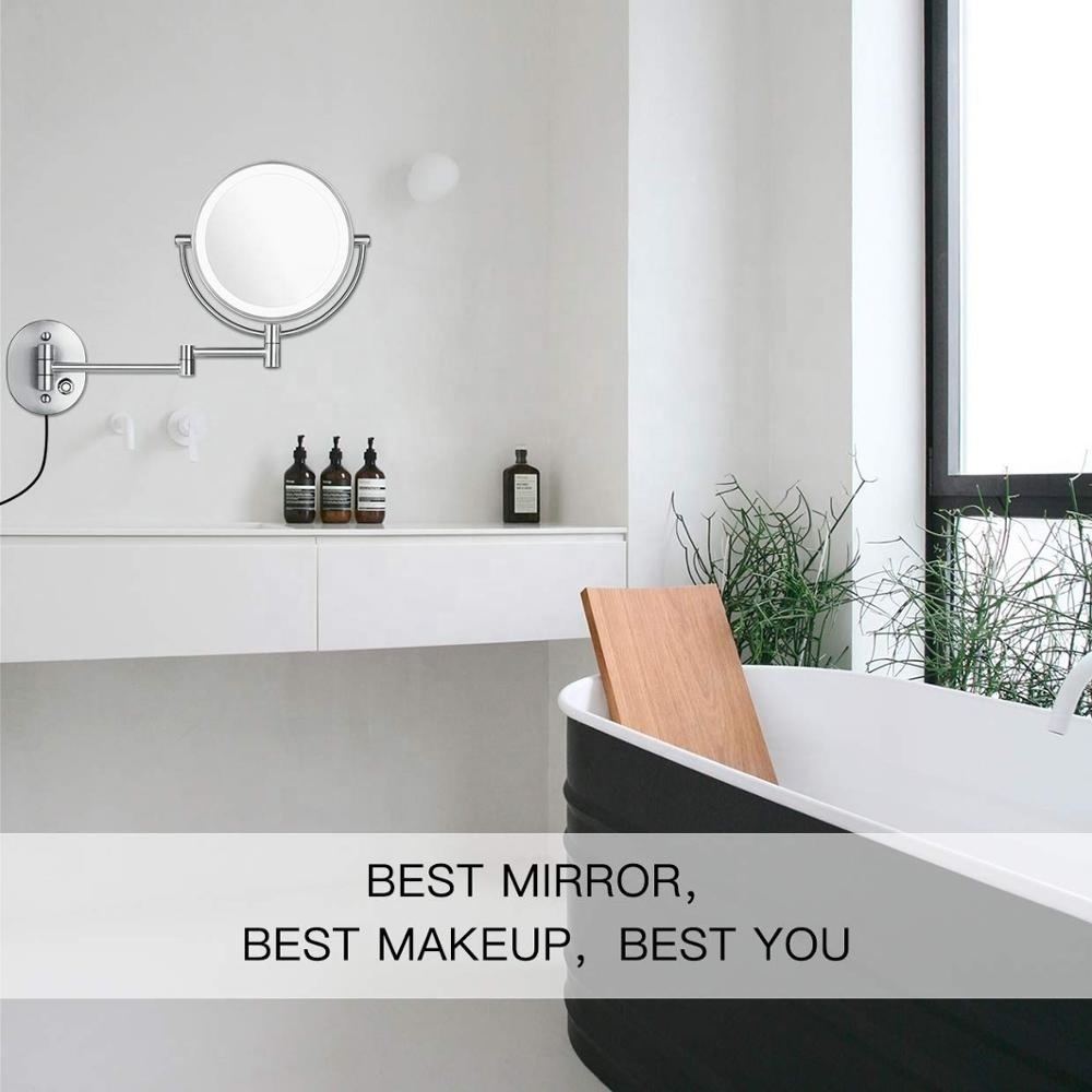 100V-240V Dimmable Touch 1X/10X Magnifying Makeup Lighted Mirror