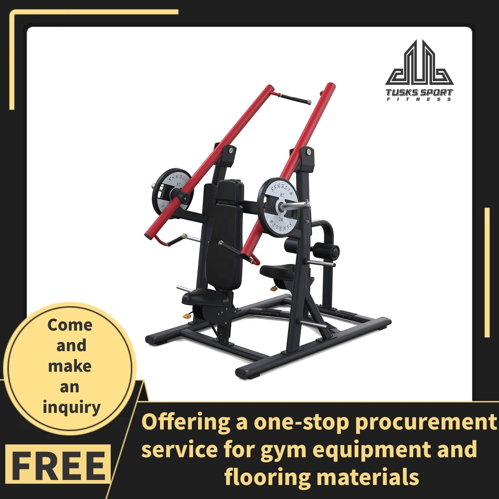 TUSKS TK3-PL16 Dual-Function Chest Press & High Row - Professional Fitness Equipment for Comprehensive Chest & Back WorkoutsGyms