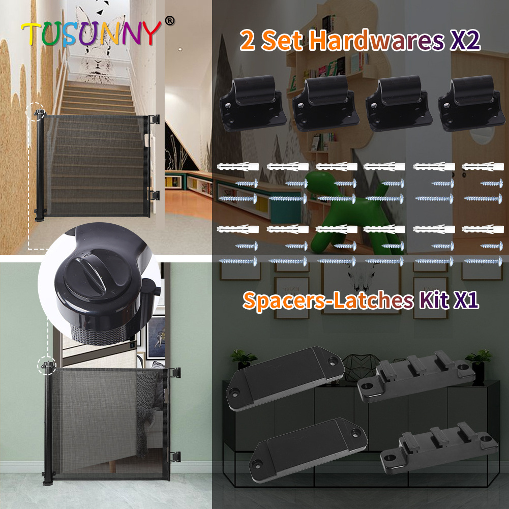 2020 HOT Retractable Baby Gate Wide Safety Mesh Gate Easy To Roll And Latch For Stairways