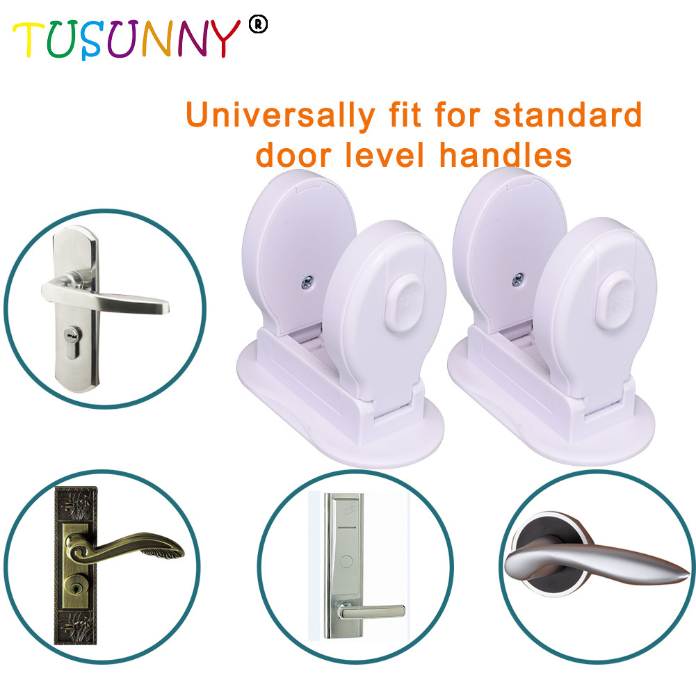 Door Lever Lock Child Toddler Proof Safety Doors Handles Adhesive Kids Child Baby Safety Door Lock