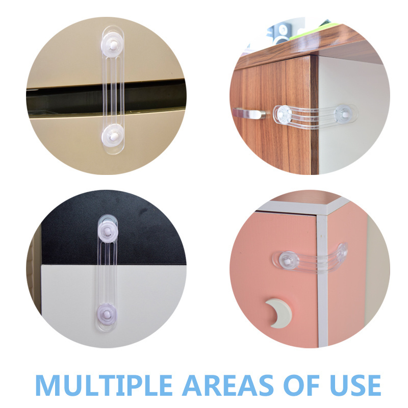 Multi-Function Child Safety Baby Cabinet Lock Adjustable  Safety Lock For Kid Proofing Anti-Pinch Cabinet Locks And Strap