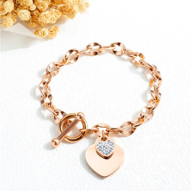 Charm Women Fashion Heart Customize 316L Stainless Steel Bracelet