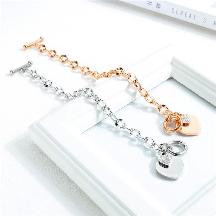 Charm Women Fashion Heart Customize 316L Stainless Steel Bracelet