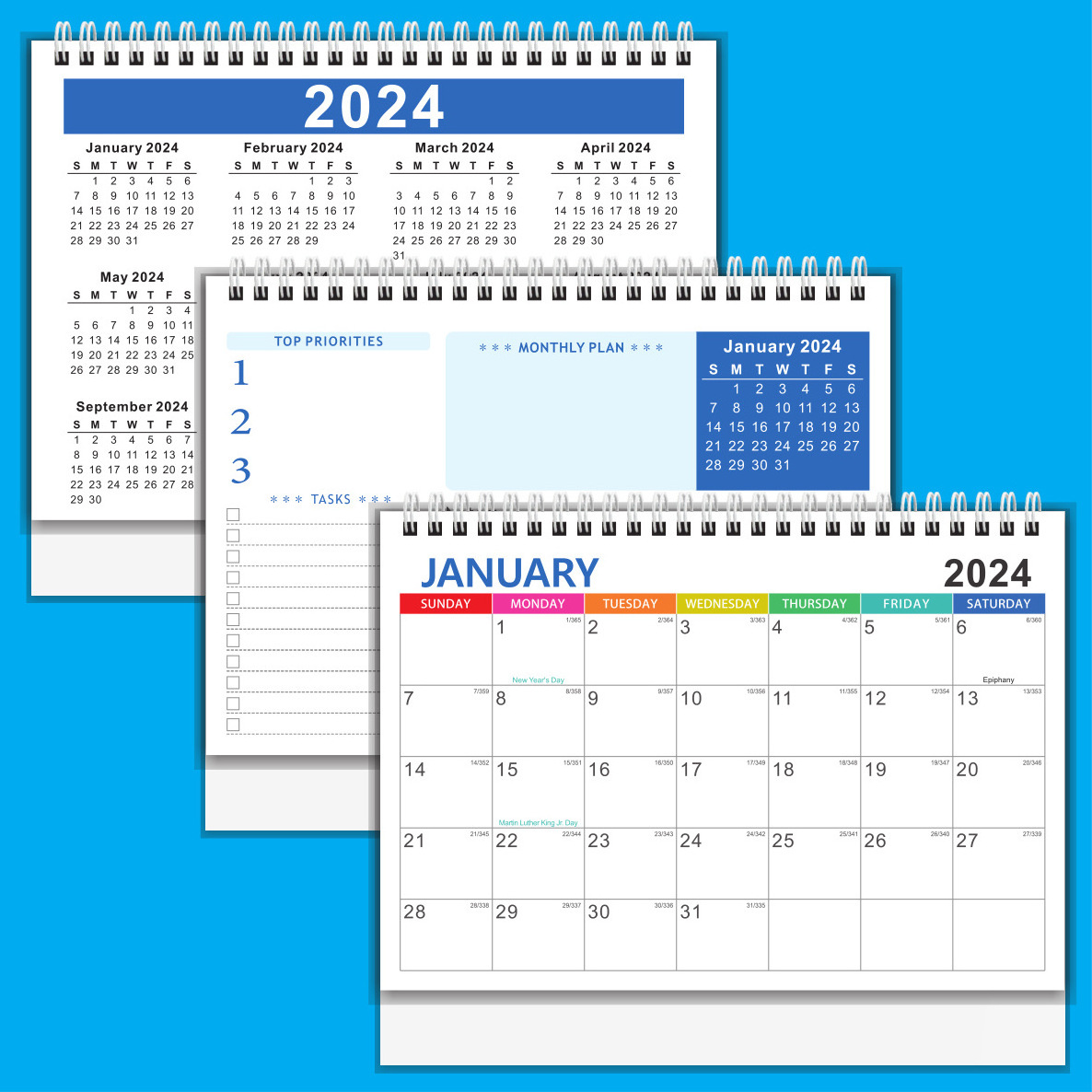 wholesale custom calendar printing 365 days agenda notebook planner desk calendar 2024