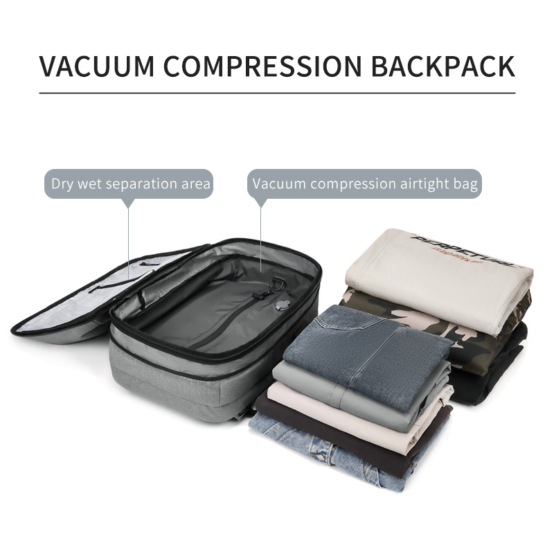 Large Capacity TSA Lock Travel Backpack Unisex Fashion Vacuum Compression Zipper Waterproof Casual Sports Laptop Backpack