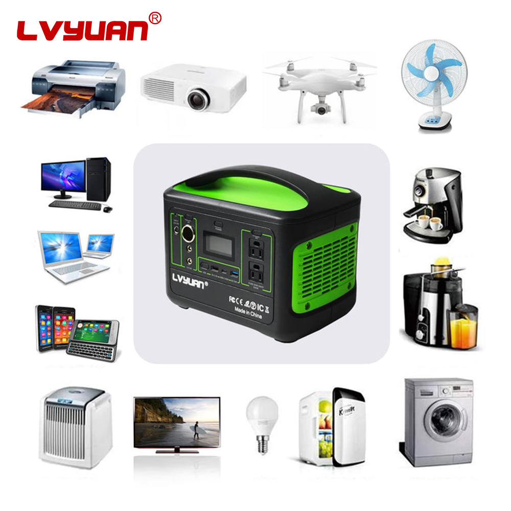 Lvyuan Home Camping RV 500W 153600mAh 220V Portable Power Station Solar Generator Emergency Battery