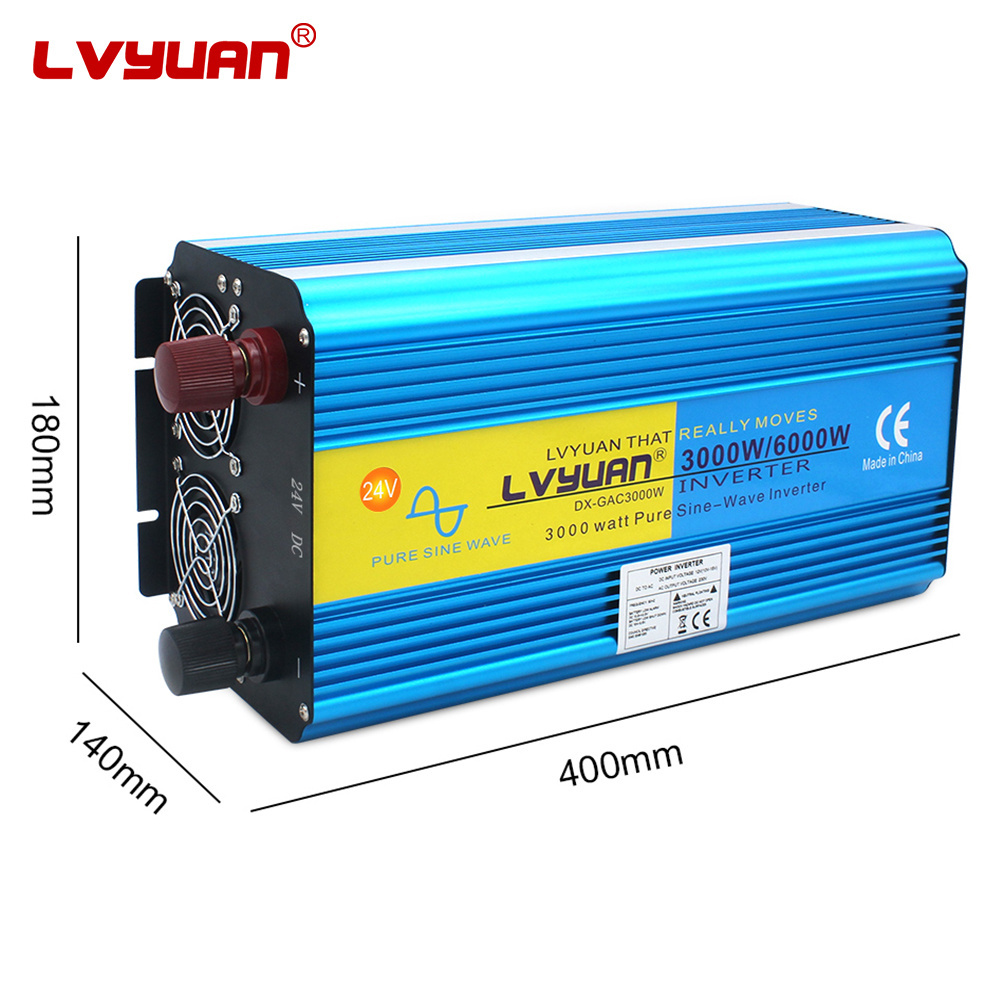 Lvyuan  DC - AC 3000W Peak 6000W  12V 24V  - 230V 220V solar inversor de onda pura Pure Sine Wave Inverter