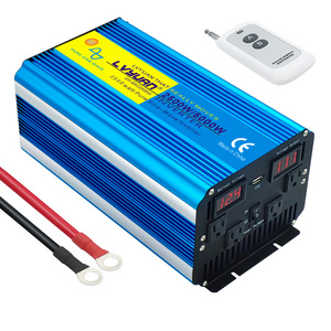 Lvyuan Pure Sine Wave Power Inverters 2500W/5000W US Sockets 48V DC to 110V AC Solar Inverter Car Driving Trip