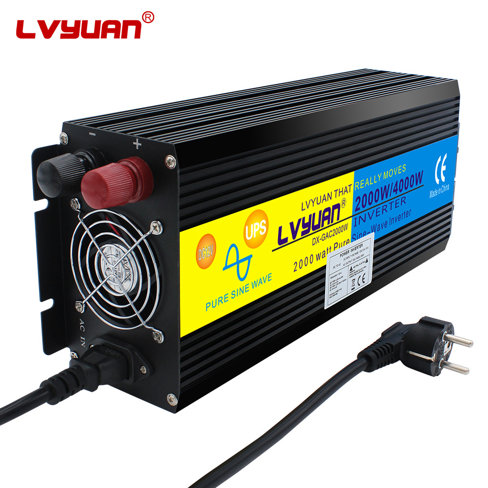 UPS Inverter Rechargeable 1500w 12V 24V to 220VAC Home  Pure Sine Wave Power Inverter