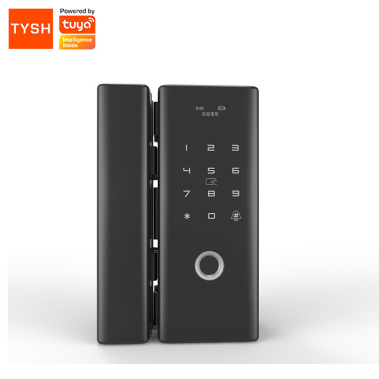 TYSH Home Appliance Remote Control Smart Lock Glass Door Keypad Digital Tuya Smart Door Lock By Phone App