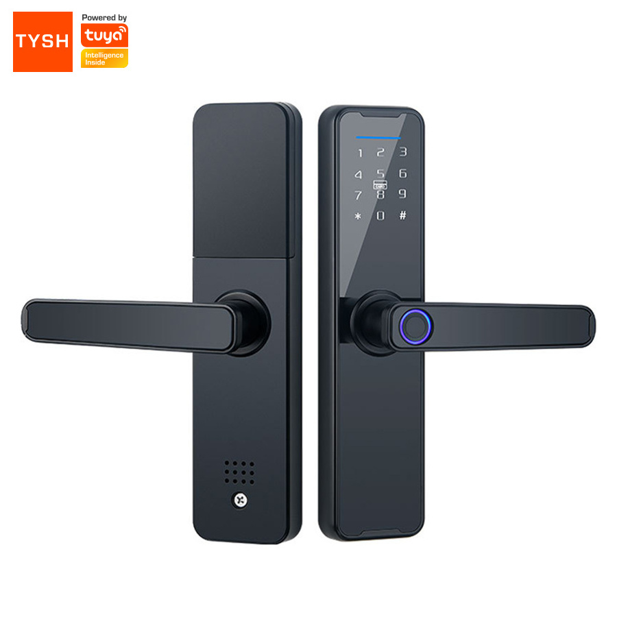 TYSH Tuya Smart  App Fingerprint Password Card Key App Wood Door Safe  Electronic System Wifi Door Lock