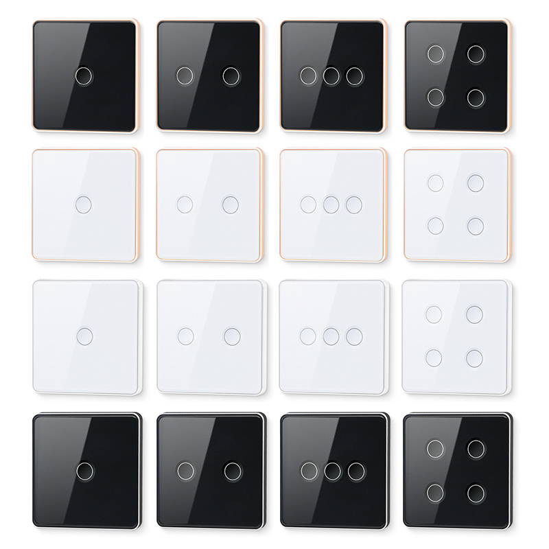 TYSH Zigbee Tempered Glass Smart Home Touch Light Switch 1/2/3/4 Gang Tuya App Remote Control Wall Switch Work With Google Alexa