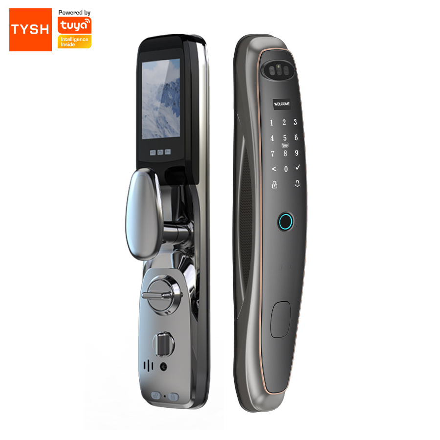 TYSH Zigbee Smart Digital Fingerprint Lock Automatic Biometric Lock Face Card Wifi Tuya App Combination Home Security Door Lock