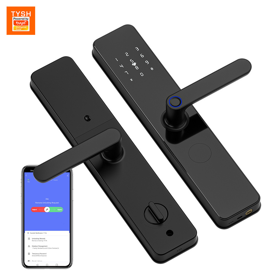 TYSH Tuya Wifi Fingerprint Biometric Smart Lock Door Bluetooth Card Key Cerraduras Inteligentes Smart Door Lock