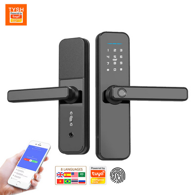 TYSH Wholesale Factory Price Tuya App Electric Wifi Fingerprint Smart Digital Door Lock Outdoor Support 4585/5050 Mortise