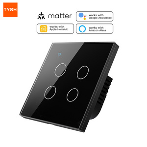 TYSH Matter Smart Home Touch Wifi Light Switch,1 2 3 Gang Smart Zigbee/wifi Wall Switch Matter Smart Switch