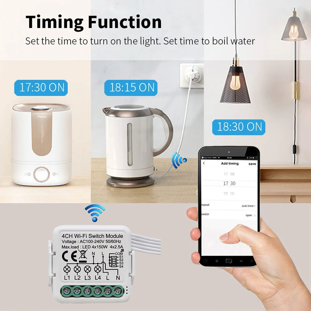 Tuya Dimmer TYSH 1 2 Gang Switching Power Supply Module Mini Smart Switch Zigbee 2 Way Wifi Smart Relay Switch Module No Neutral