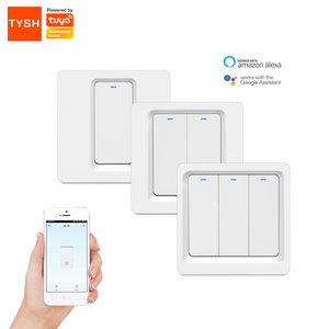 TYSH Eu Standard Electric Wall Smart Home Switch Tuya Wifi Button Switch Smart Light Switch interruptor inteligente