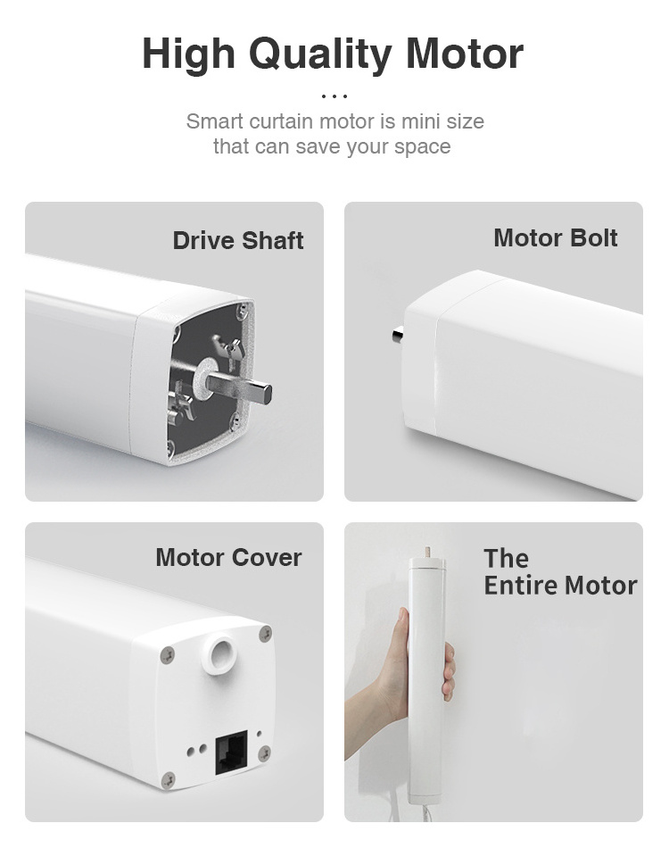 TYSH Matter Smart Home Wifi Curtain Motor With Diy Rails Matter Over Thread Slide Electric Remote Control Curtain Motor