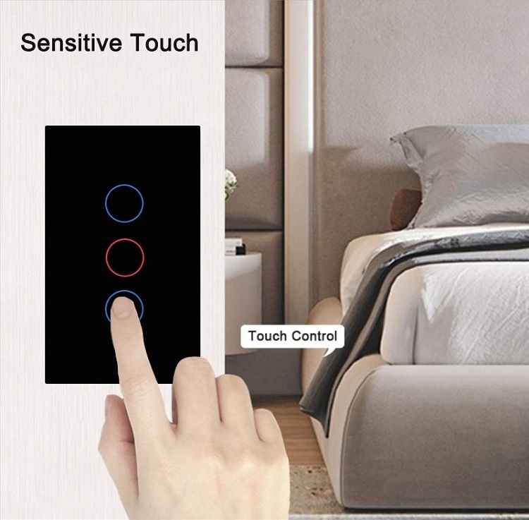 TYSH 1/2/3/4 Gang 1 Way Wireless Remote Control Switch Smart Home Switch Tuya Wifi Wall Light Lamp Touch Module Alexa Switch