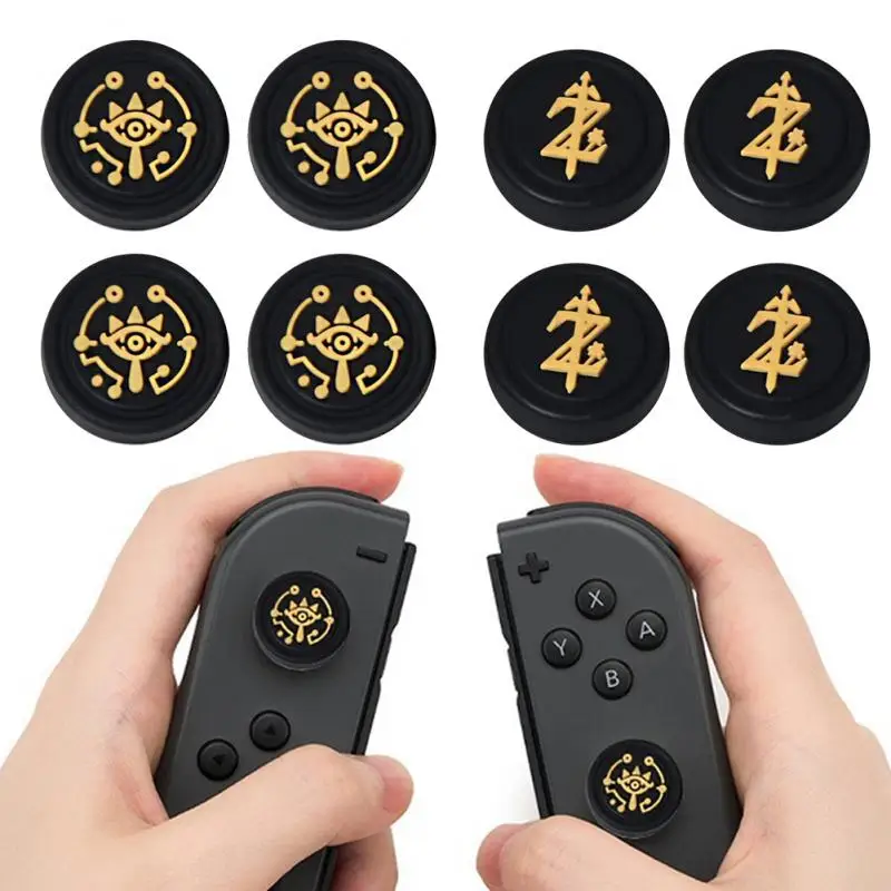 4pcs Thumb Stick Grip Caps Compatible with Switch/Switch Lite/Switch OLED Joystick Silicone Protective Cover Case