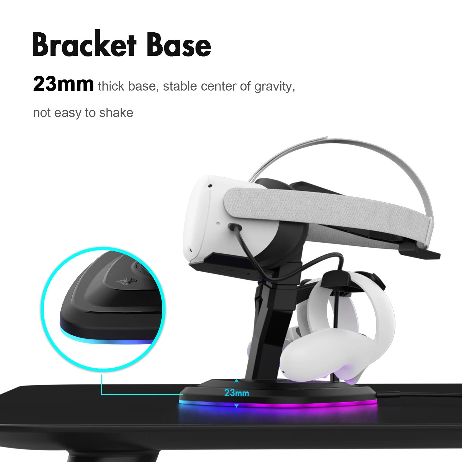 For Oculus Quest 2 VR Display Stand VR Headset Charging Dock RGB Light Charging Base for Pico Neo 3 Accessories