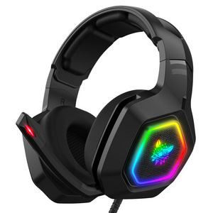 Onikuma New Arrival K10 Cool RGB Flowing LED Gaming Headphones Headsets with Foldable Microphone