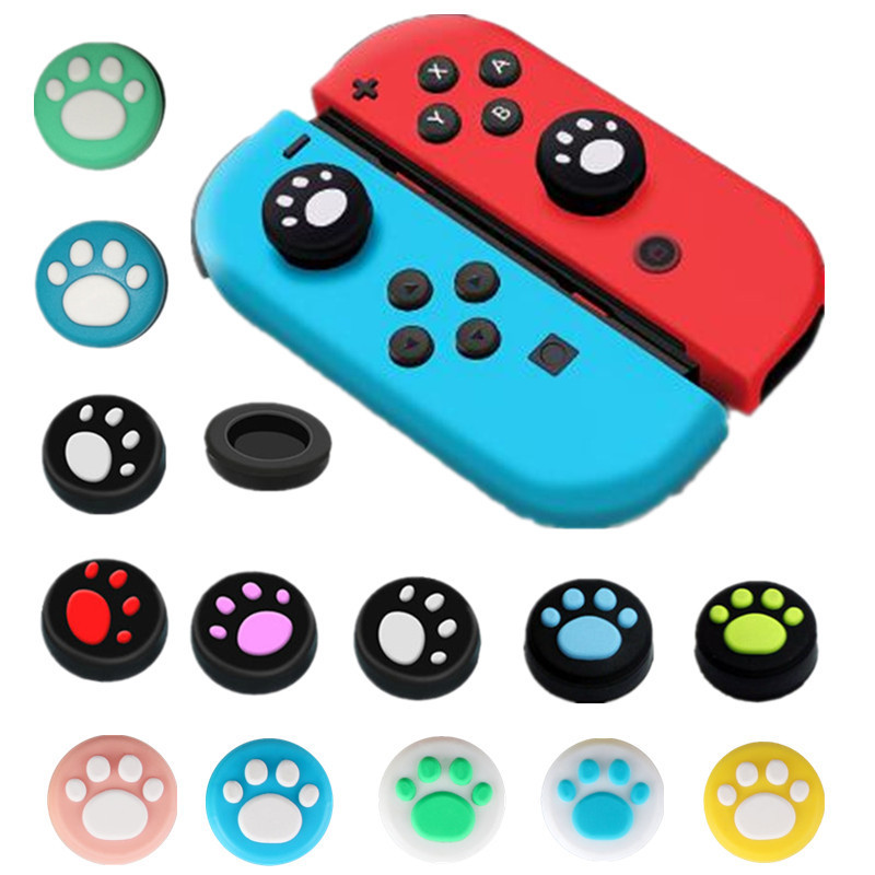 Cat Paw Silicone Analog Thumbsticks Grips Cover Cap for Nintendo Switch NS Stick Skin